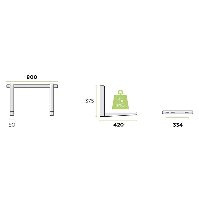 Rodigas buitenunit Wandconsole 800x375x420mm
