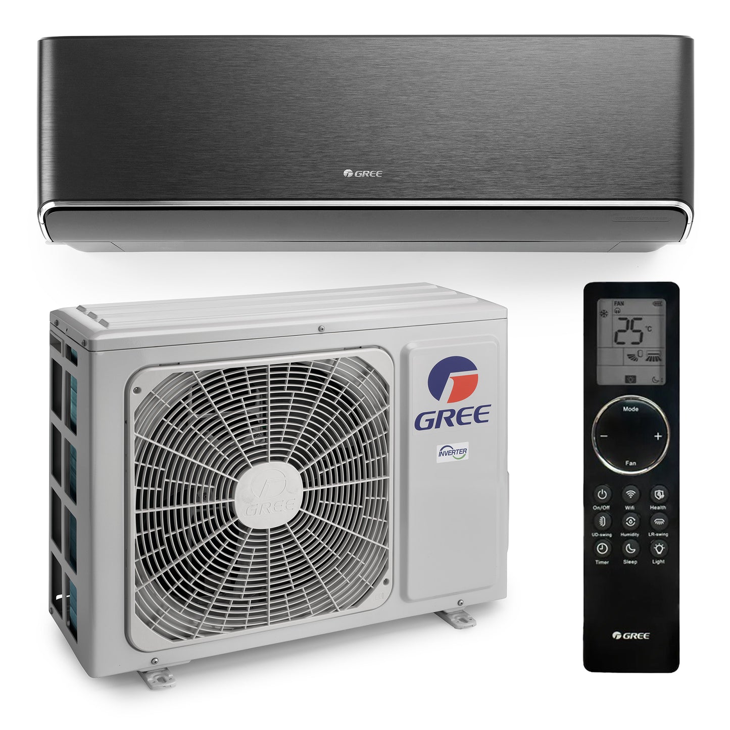 GREE Airy wandmodel airco antraciet R32 3,5 kW set