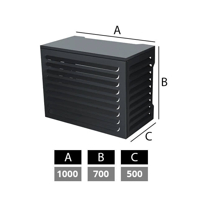 Airco en warmtepomp omkasting small RAL7024 Antraciet