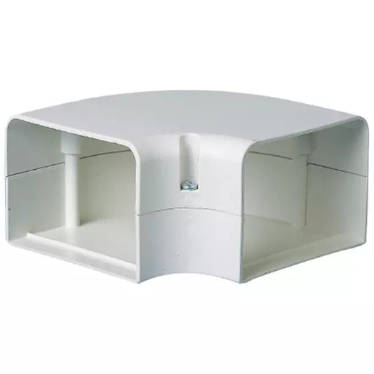 Aircoduct airco leidinggoot Platte bocht 90 ° voor D070 kanaal RAL 9002 IVOOR