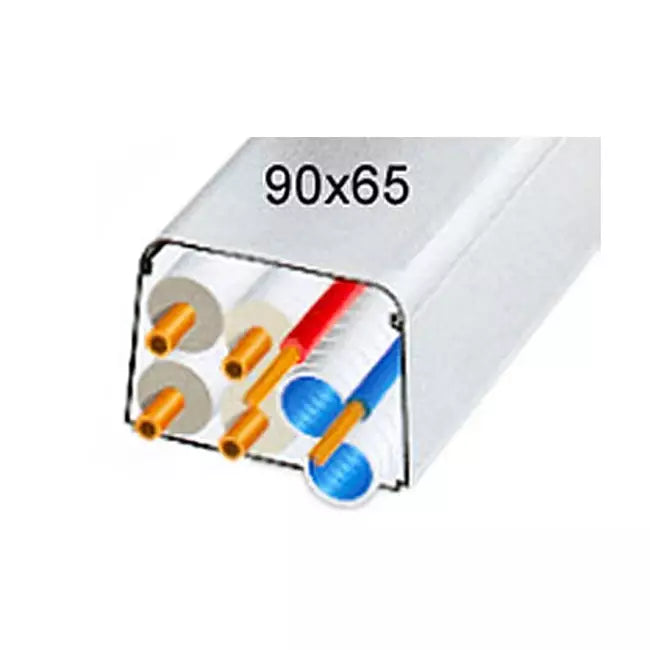 Climaplus airco leidinggoot 2M kanaal 90x65mm RAL 9010 WIT