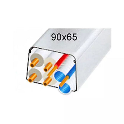 Climaplus airco leidinggoot Montage deksel 90x65mm, 2 meter RAL 7016 GRIJS