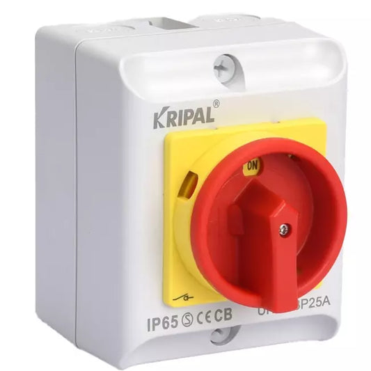 Werkschakelaar 20A 4 polig 230-440V, IP65 + 2 x kabelwartel