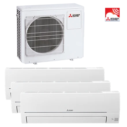 Mitsubishi Electric WTXH-HA50 VFK Triple split airco 2x 2,5 kW 1x 3,5 kW set