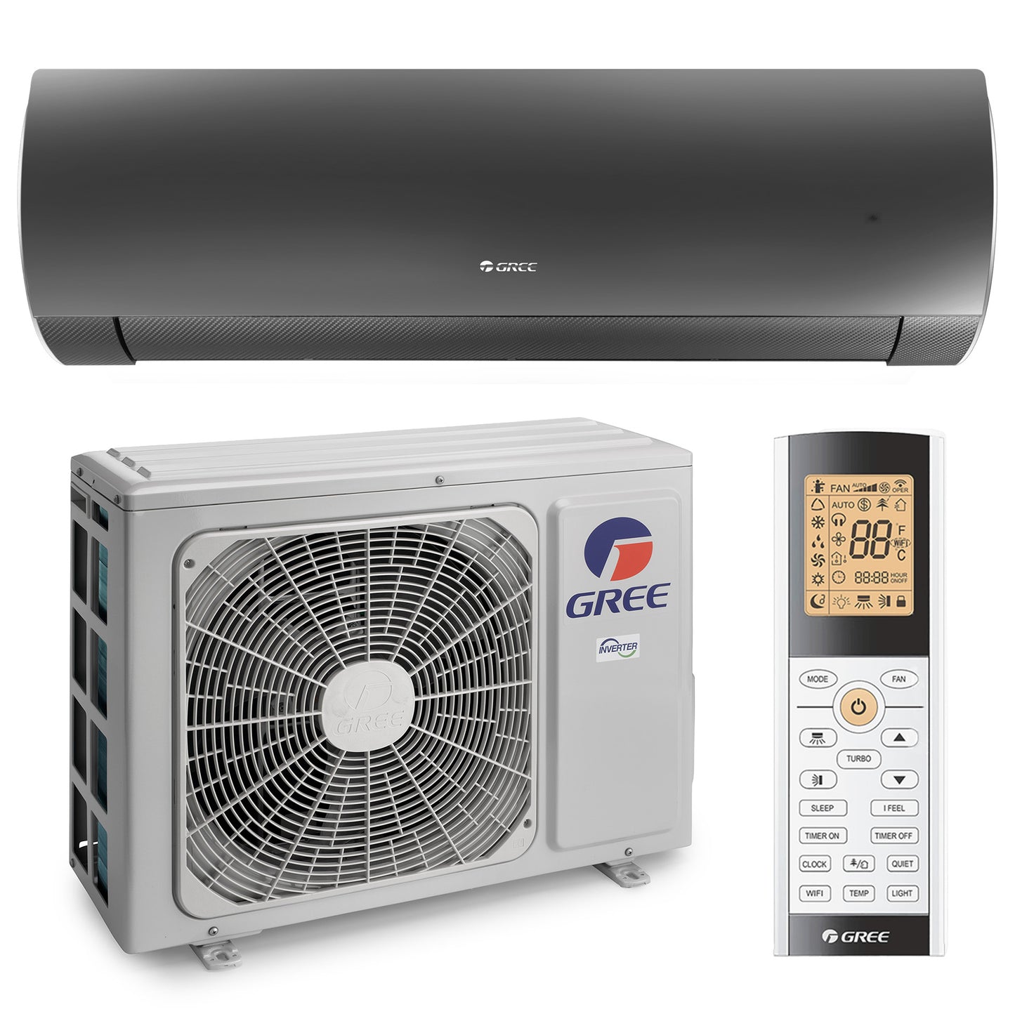 GREE Fairy wandmodel airco antraciet R32 2,7 kW set
