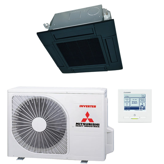 Mitsubishi Cassette 60x60 single-split FDTC40VH 4,0 kW Zwart set